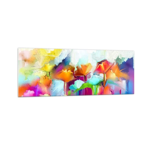 Üveg kép - Kivirágzott a szivárvány - 140x50 cm