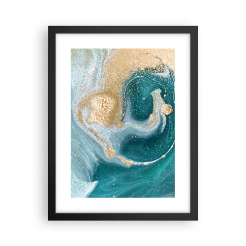 Poszter fehér keretben - Arany és türkiz örvénye - 30x40 cm