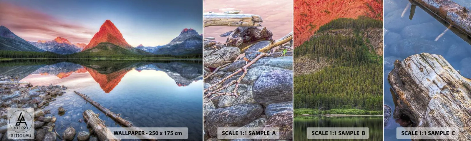 Fotótapéta Minta Standard Eco - Forróság és hideg - Tájkép, Hegyek, Erdő - 100x30 cm