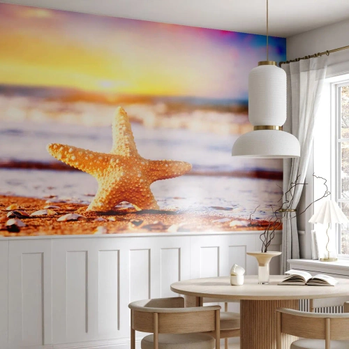 Fotótapéta Premium Sand - Tengeri ajándék - Tengeri csillag, Strand, óceán - 100x70 cm