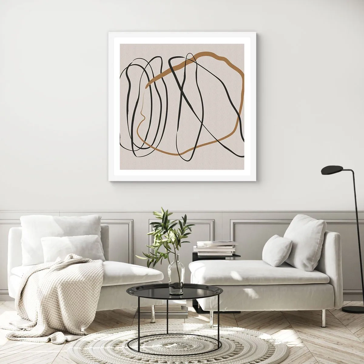 Poszter fekete keretben - Kompozíció - birtokló tánc - 50x50 cm