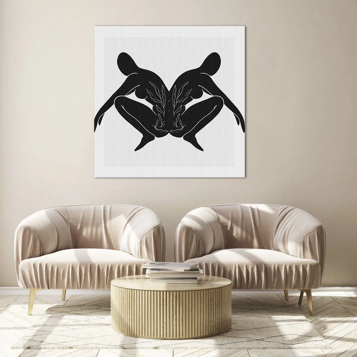 Üveg kép - Egy közös lélek - 30x30 cm