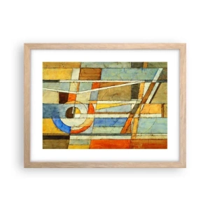 Poszter világos tölgy keretben - Kubizmus az építkezésen - 40x30 cm