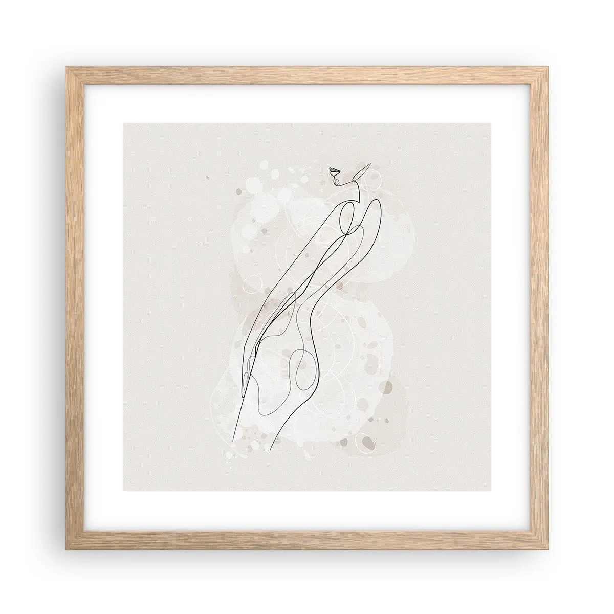 Poszter világos tölgy keretben - Eltévedni nézésben - 40x40 cm