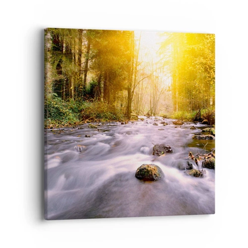 Vászonkép - Malachit ezüst és arany keretben - 40x40 cm