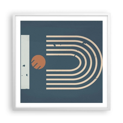 Poszter fekete keretben - Geometria sötétkék háttéren - 60x60 cm