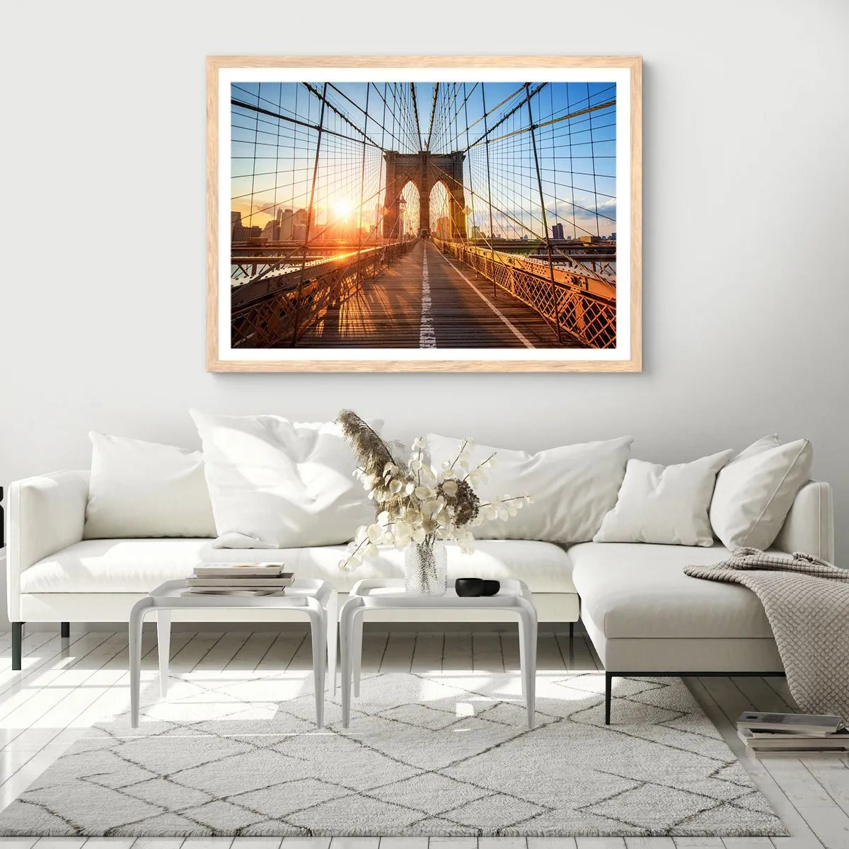 Poszter világos tölgy keretben - Az arany hídon - 50x40 cm