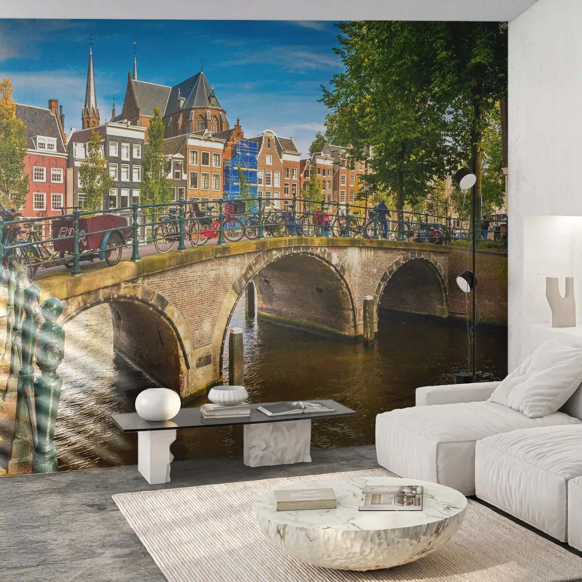 Fotótapéta Standard Eco - Tavasz a csatornánál - Város, Amszterdam, Építészet - 250x175 cm