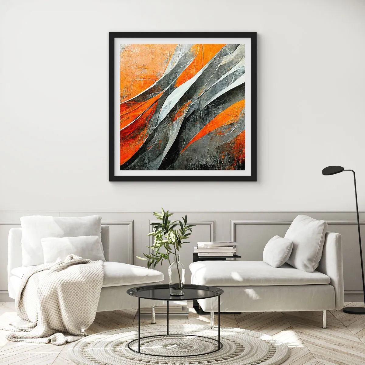 Poszter fehér keretben - Hőség és hideg - 40x40 cm