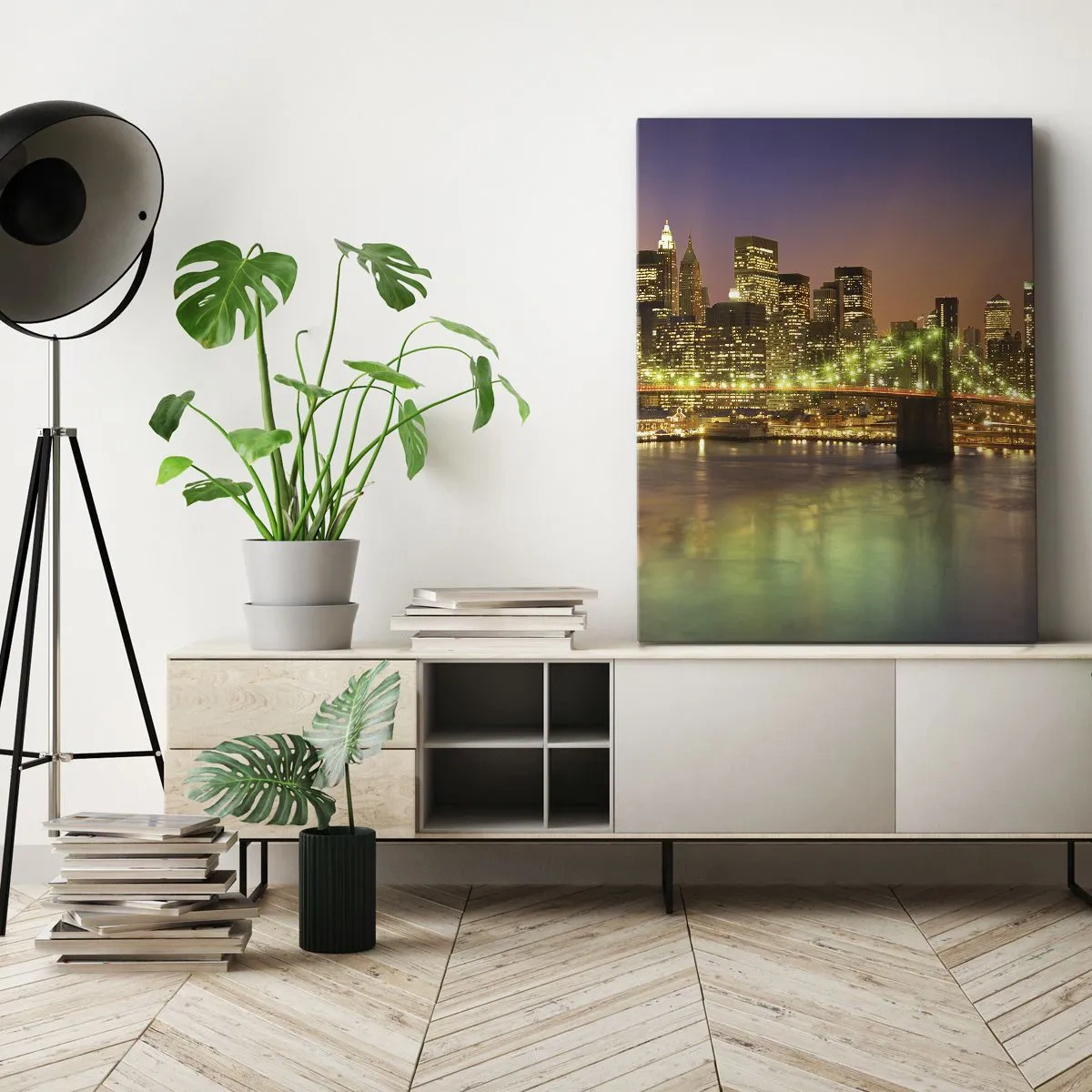 Vászonkép - Itt soha nem alszik el a fény - 45x80 cm
