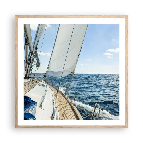 Poszter világos tölgy keretben - Ó, kaland - 60x60 cm