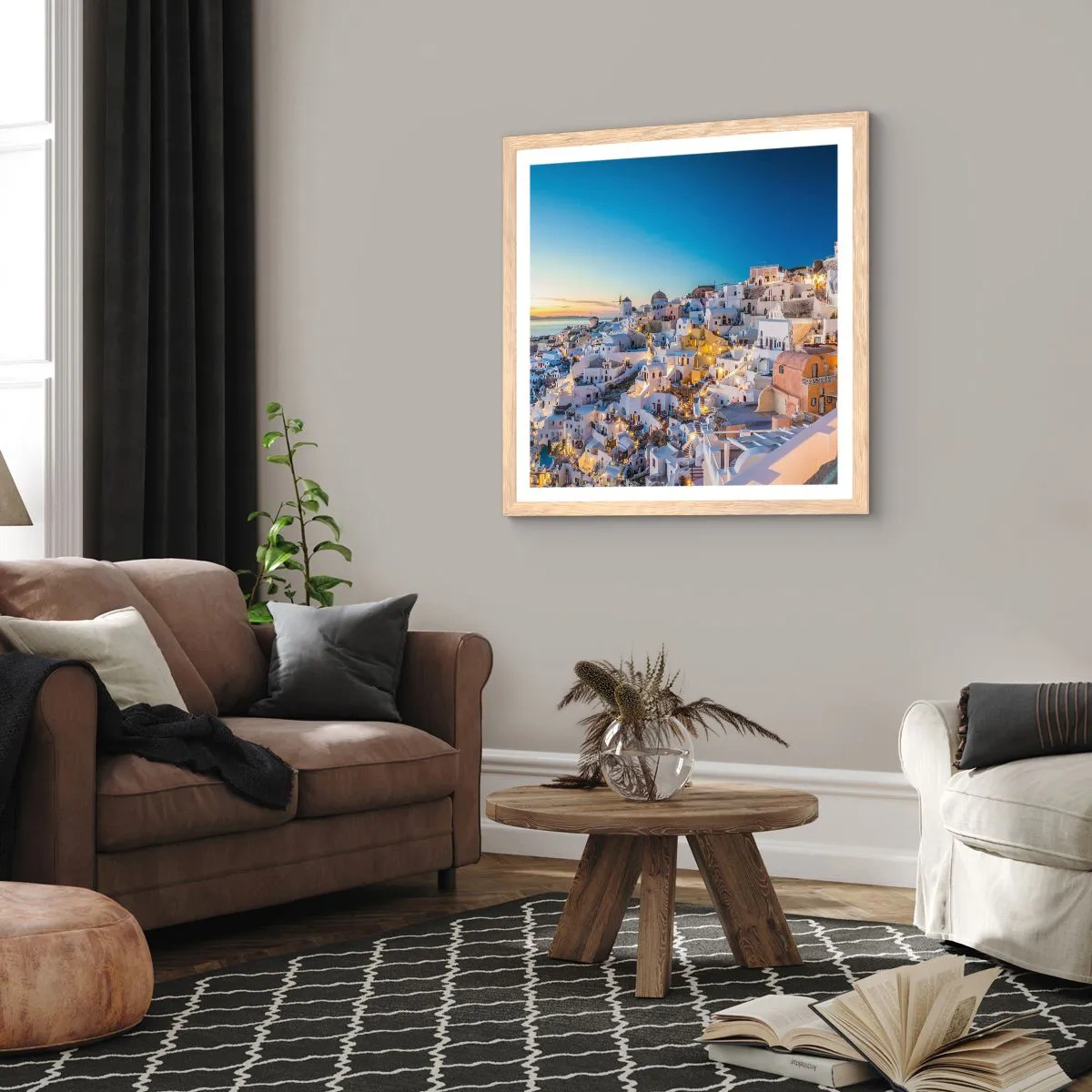 Poszter világos tölgy keretben - A görögség lényege - 50x50 cm