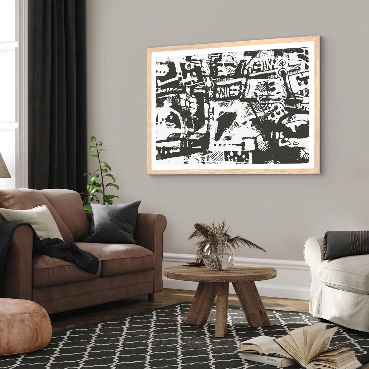 Poszter világos tölgy keretben - Rend vagy káosz? - 40x30 cm