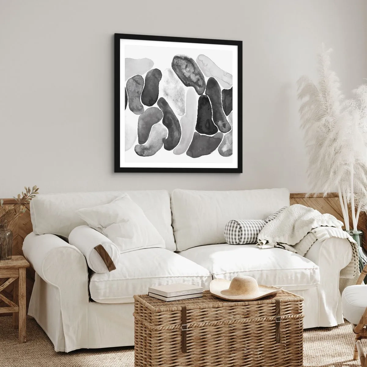 Poszter fehér keretben - Köves absztrakció - 50x50 cm