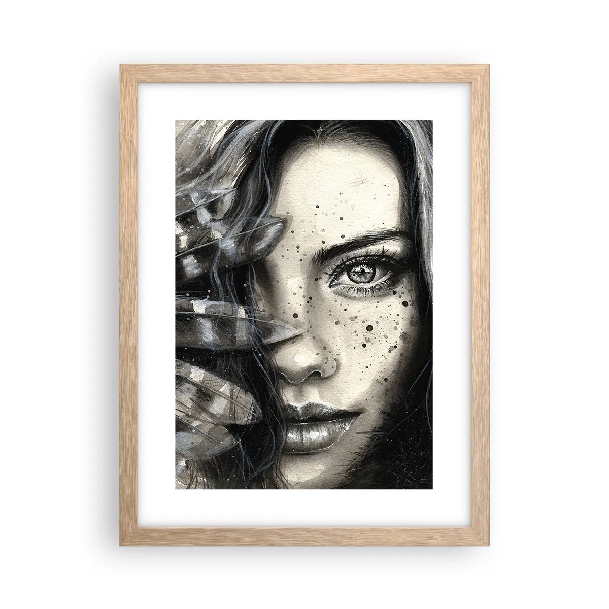 Poszter világos tölgy keretben - Vad gyönyör - 30x40 cm