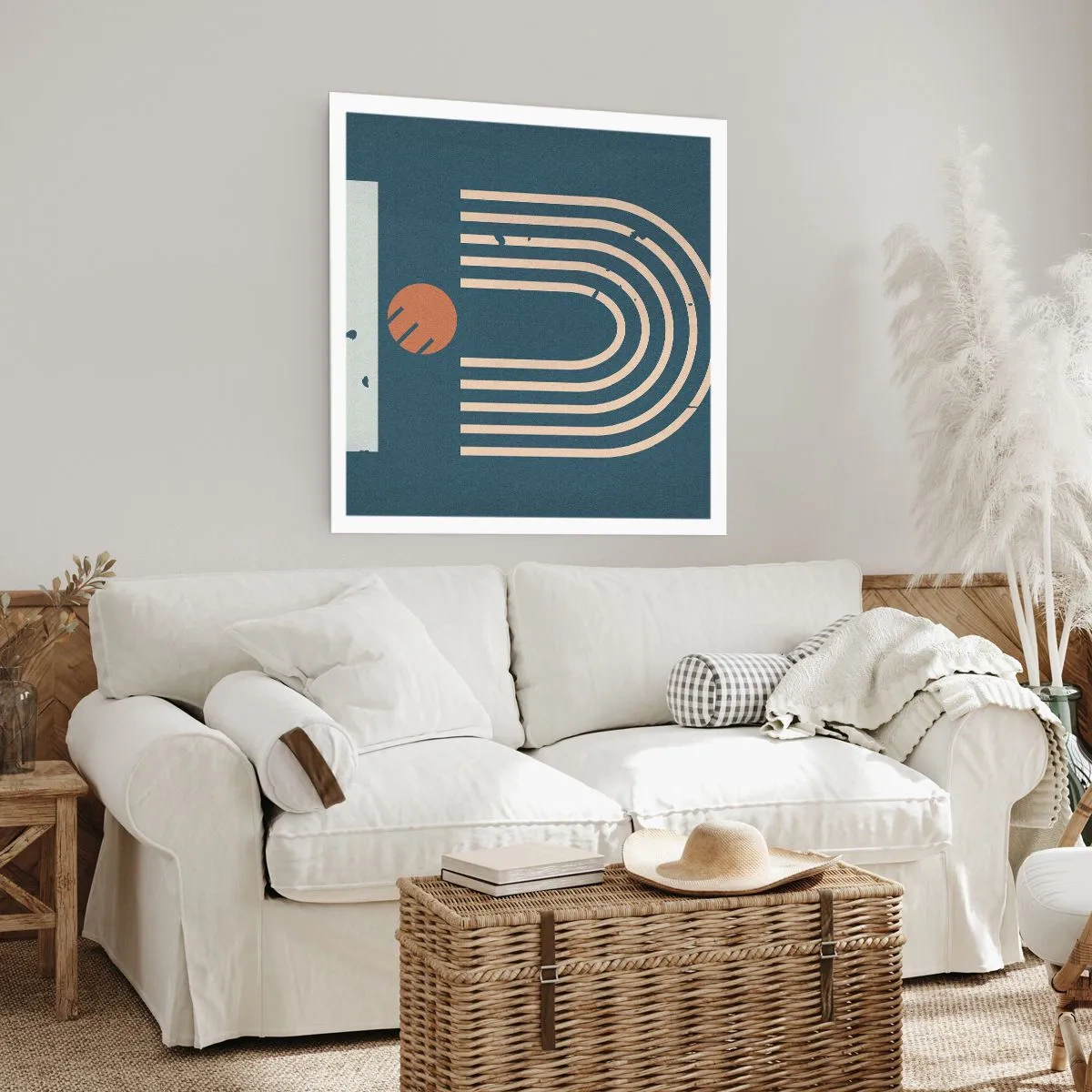 Poszter - Geometria sötétkék háttéren - 40x40 cm