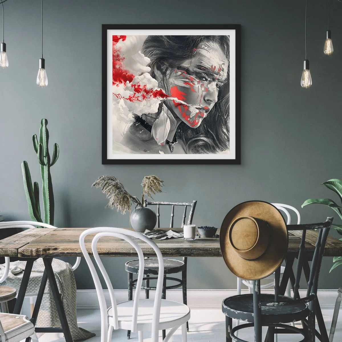 Poszter fehér keretben - Az abszurditás füstjében - 50x50 cm