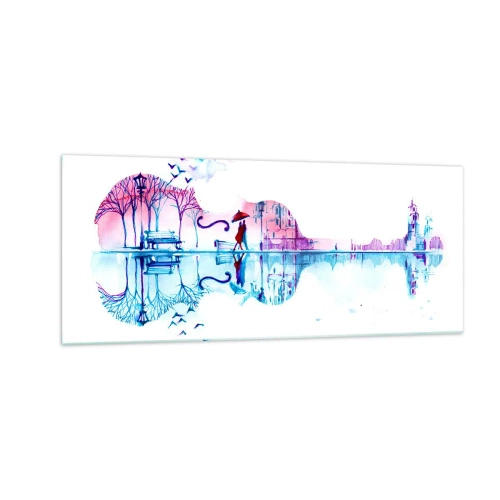 Üveg kép - Eső dalokat hozok nektek - 100x40 cm