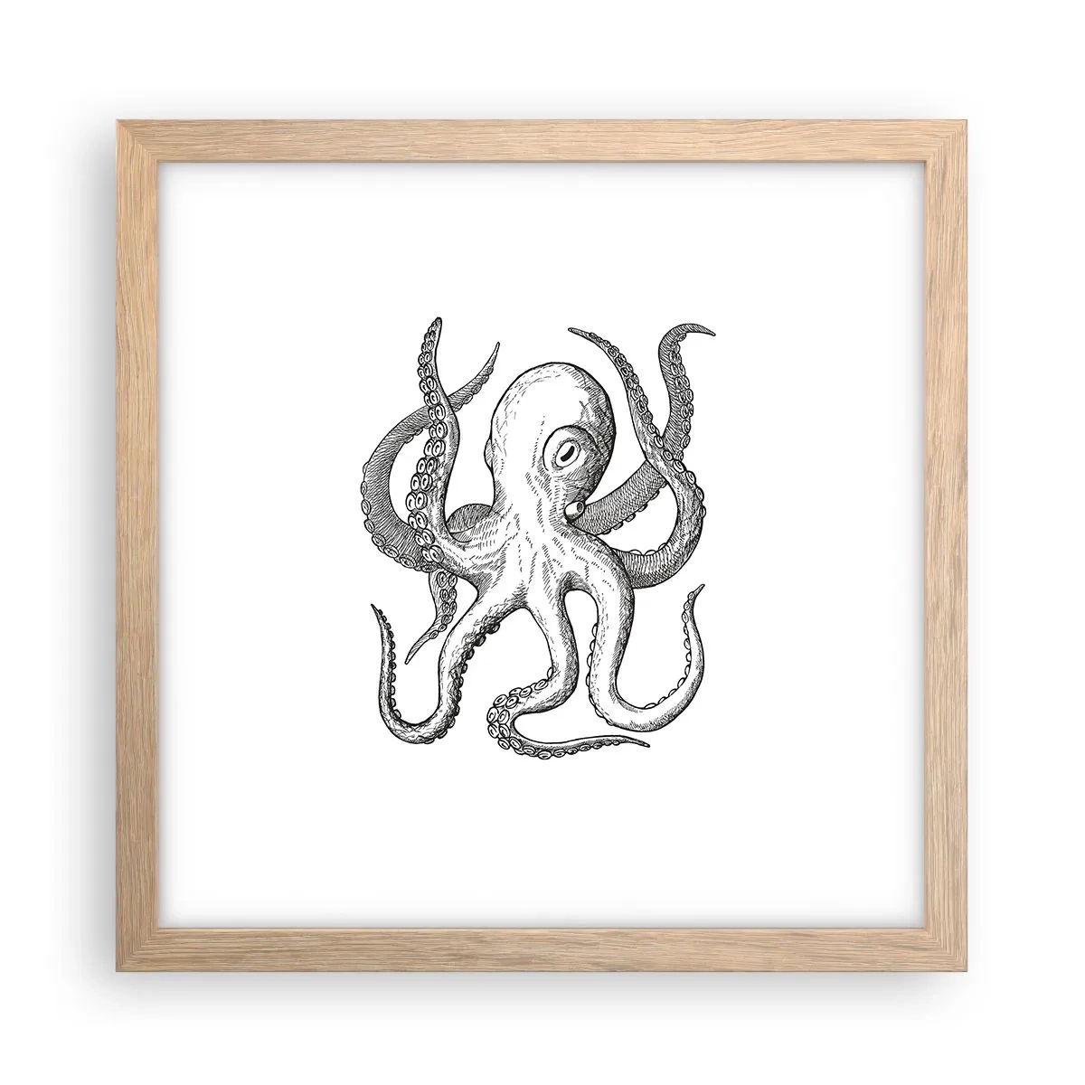 Poszter világos tölgy keretben - Hullámokkal táncoló - 30x30 cm