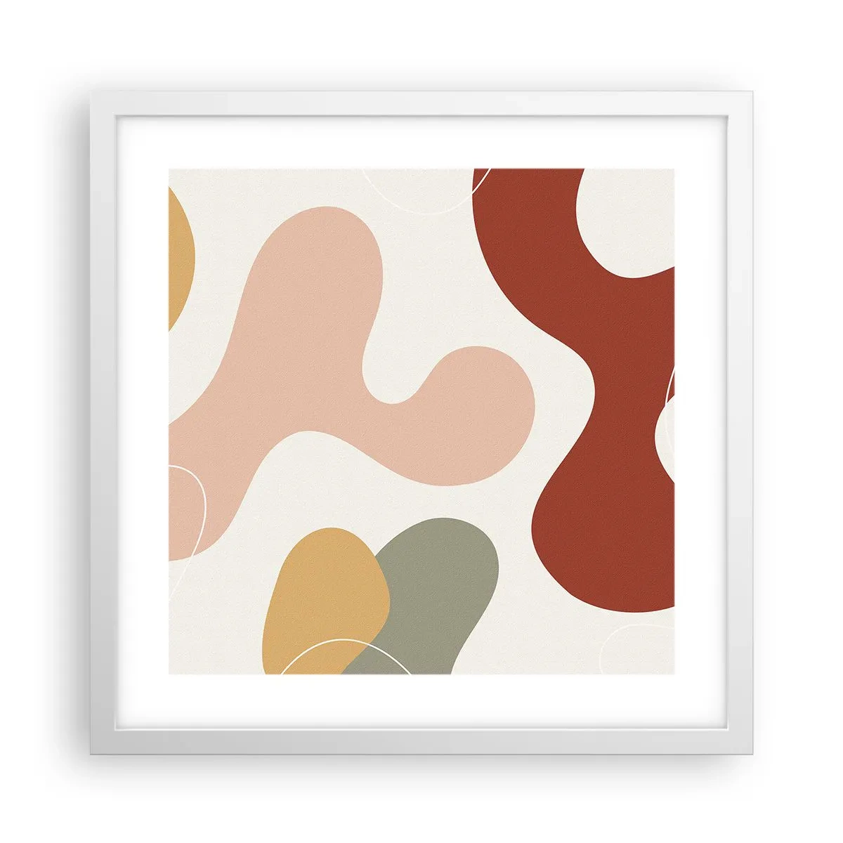 Poszter fekete keretben - Pöttyök vagy hullámok? - 40x40 cm