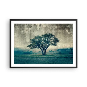 Poszter fehér keretben - Almafa a kék mezőn? - 70x50 cm