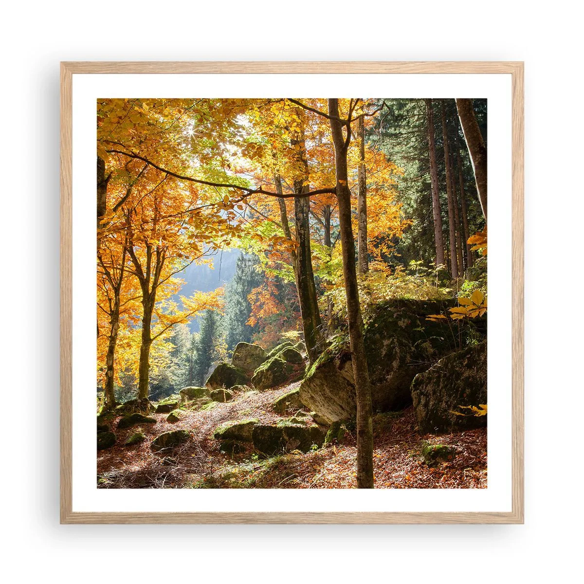 Poszter világos tölgy keretben - Itt az ideje a pihenésnek - 60x60 cm