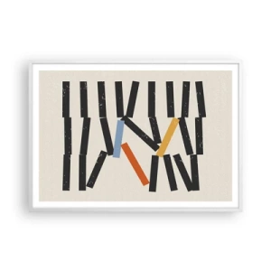 Poszter fekete keretben - Dominó - kompozíció - 100x70 cm