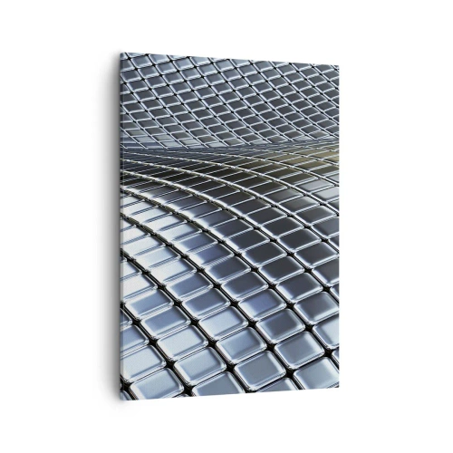 Vászonkép - Fémes ezüst hullám - 50x70 cm