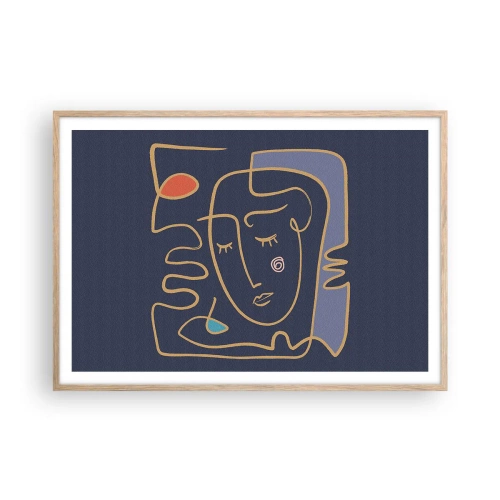 Poszter világos tölgy keretben - Álmodozásban - 100x70 cm