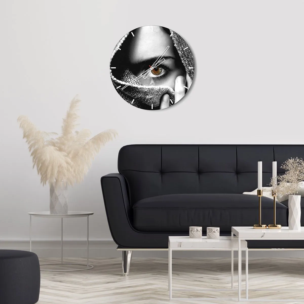 Falióra, Óra - A fekete-fehér megjelenés az anyag mögött rejtőzik - 30x30cm - Ismerd meg a titkot - Modern fali dekoráció nappalihoz, konyhához és hálószobához ARTTOR