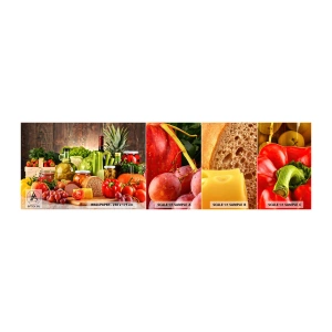 Fotótapéta Minta Öntapadós Deluxe Sticker - Füstölt, sült és pácolt - Gasztronómia, Zöldségek, Gyümölcs - 100x30 cm