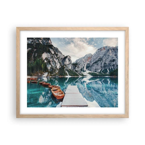 Poszter világos tölgy keretben - Megmutatjuk a szépséget - 50x40 cm