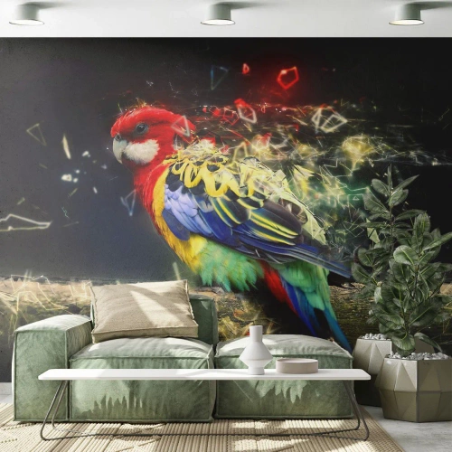 Fotótapéta Premium Canvas - A ragyogás hírnöke - Absztrakció, Papagáj, Madár - 150x105 cm