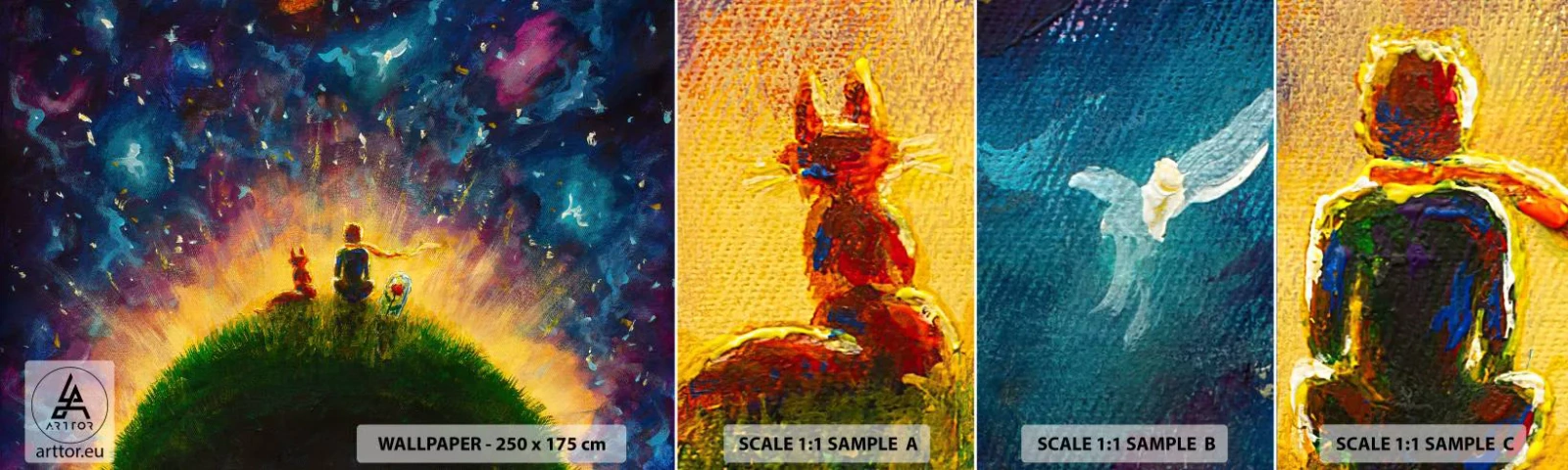 Fotótapéta Minta Standard Eco - Szerelem és barátság – az egész világ - Gyerekeknek, Barátság, Absztrakció - 100x30 cm