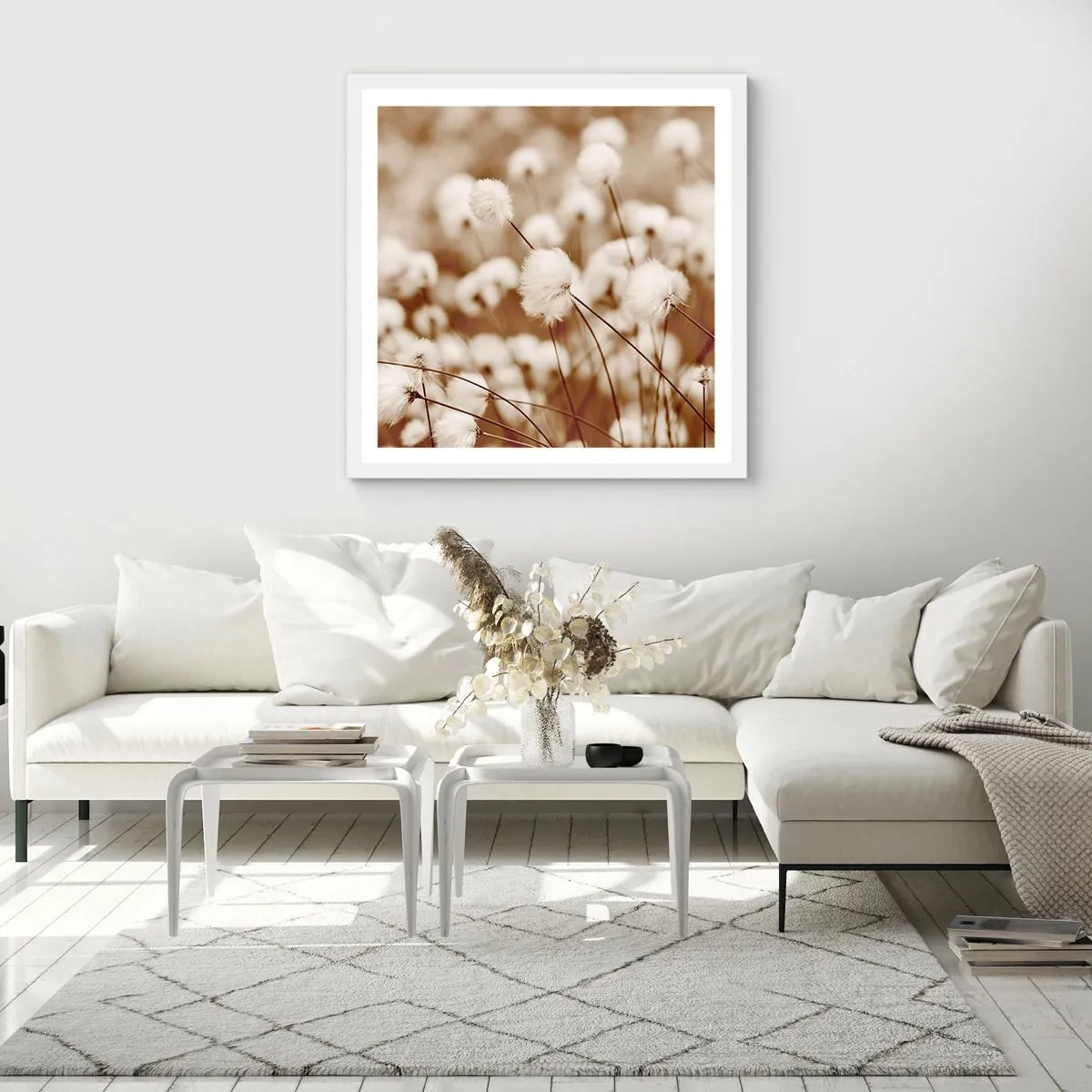Poszter fekete keretben - Bolyhos termés - 60x60 cm