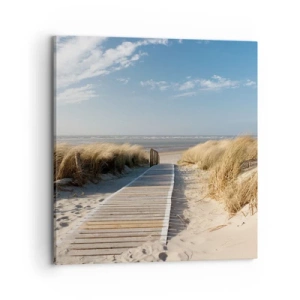 Vászonkép - A dűne mögött, a fű susogásában - 70x70 cm