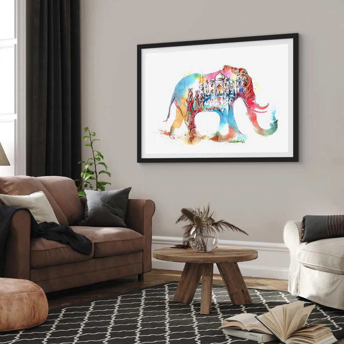 Poszter fehér keretben - India - a szerelem aurája - 70x50 cm