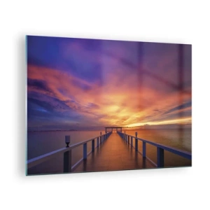 Üveg kép - A móló a naplemente hátterében - 70x50cm - Vég nélkül - Modern fali dekoráció nappalihoz és hálószobához ARTTOR
