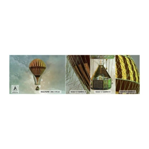 Fotótapéta Minta Öntapadós Deluxe Sticker - Úttörő járatok - Ballon, Légy, Felhők - 100x30 cm
