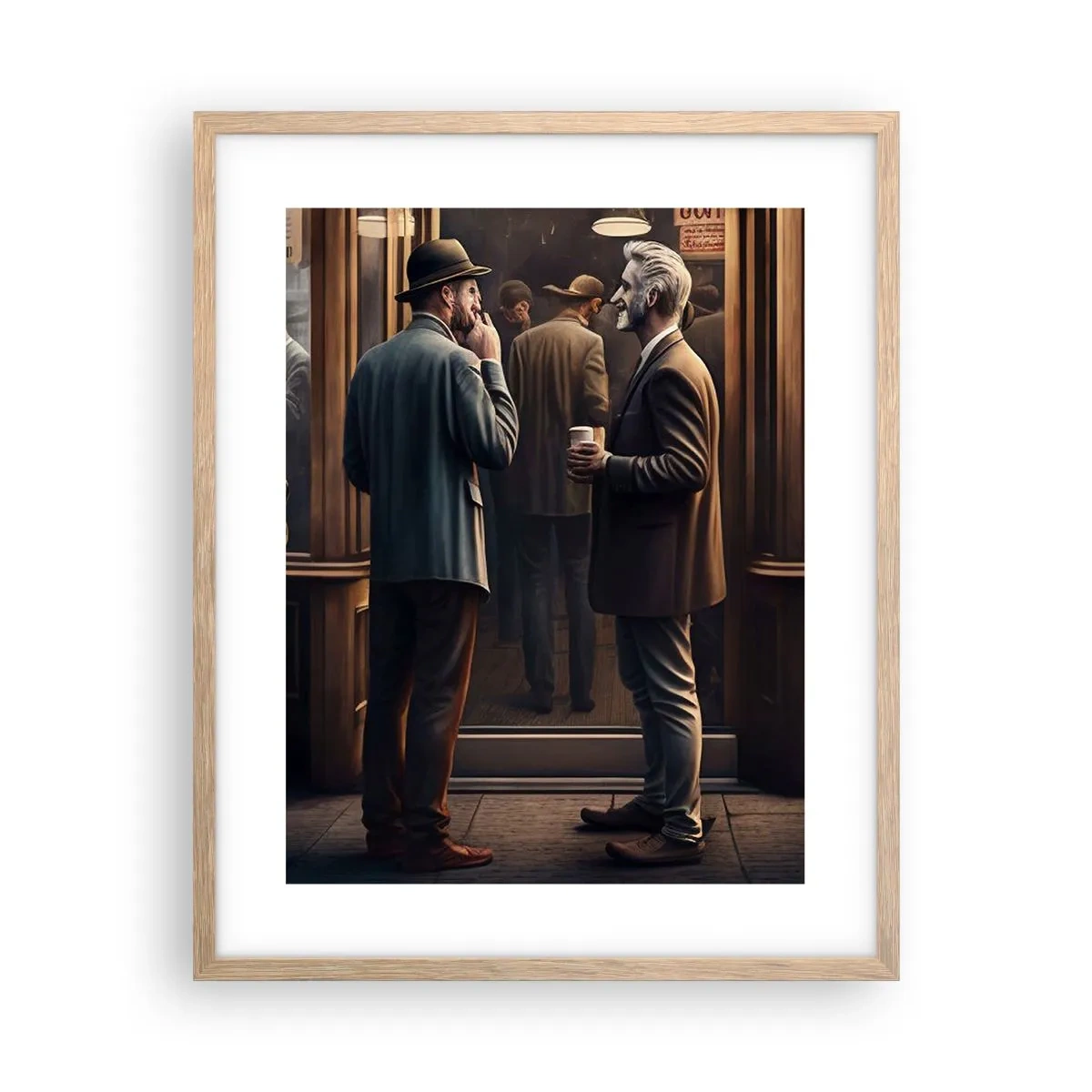 Poszter világos tölgy keretben - A nap egy jó pillanata - 40x50 cm