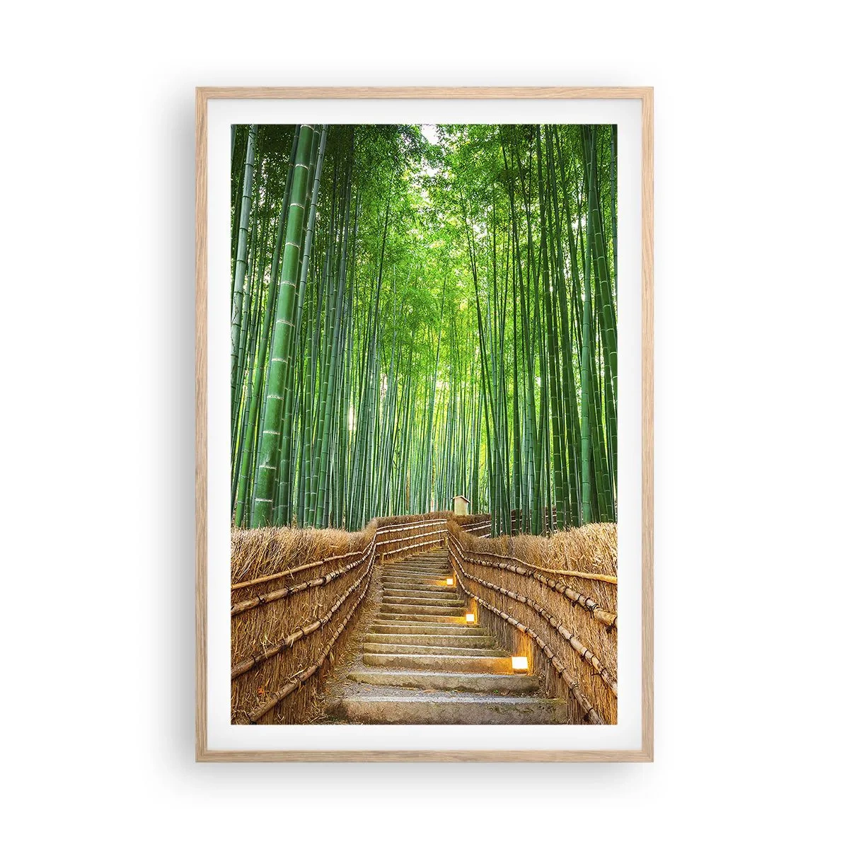 Poszter világos tölgy keretben - Az ázsiai természet esszenciája - 61x91 cm