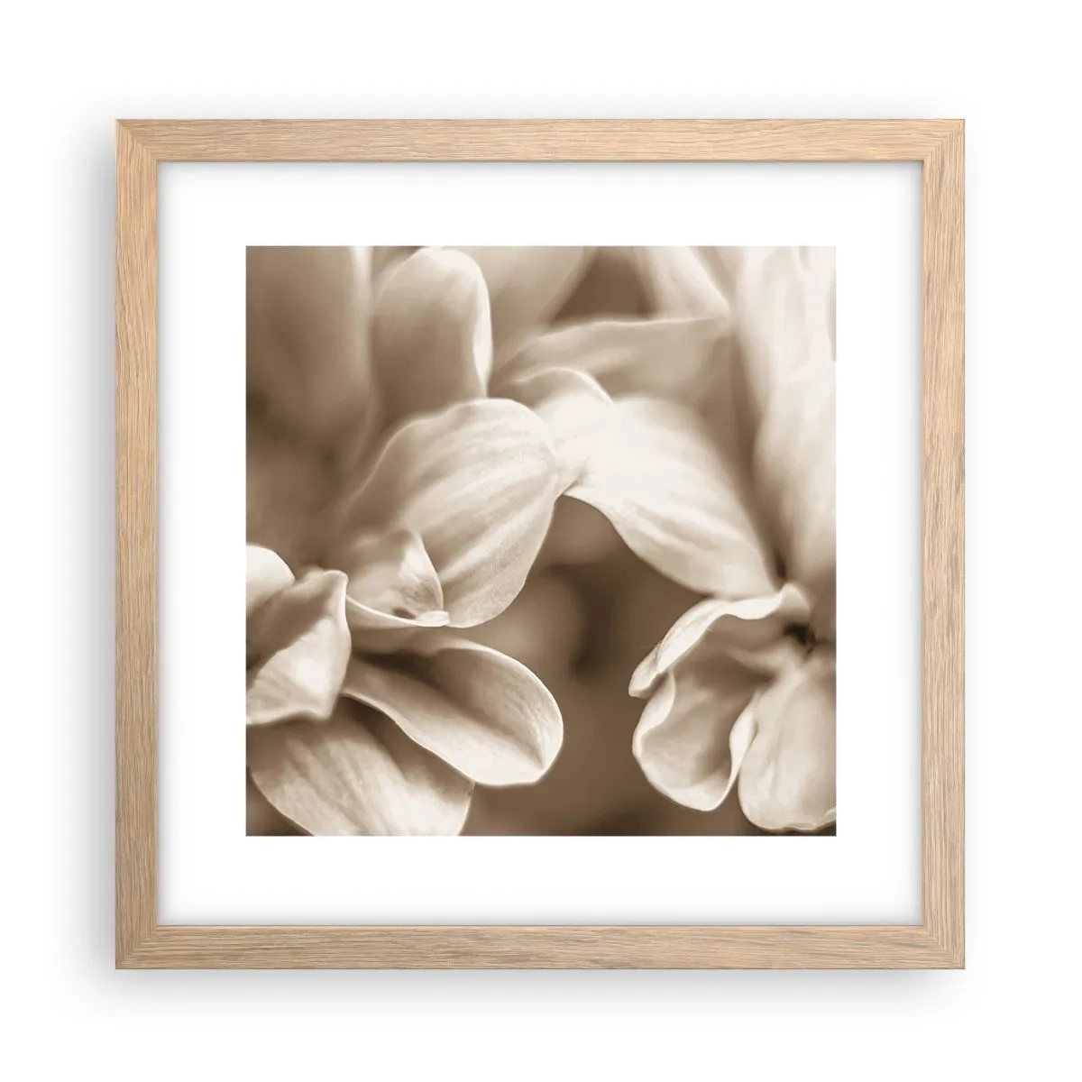 Poszter világos tölgy keretben - Gyengéd, mint egy mosoly - 30x30 cm