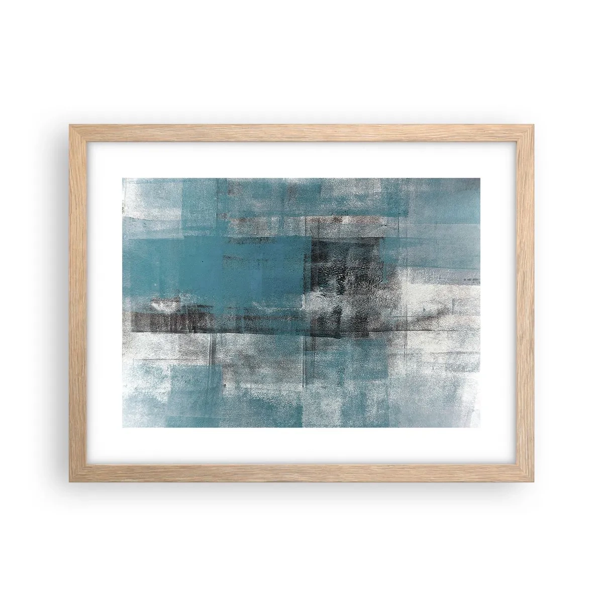 Poszter világos tölgy keretben - Víz és levegő - 40x30 cm