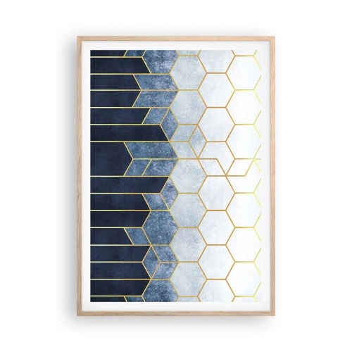 Poszter világos tölgy keretben - Kompozíció szinkópa ritmusban - 70x100 cm