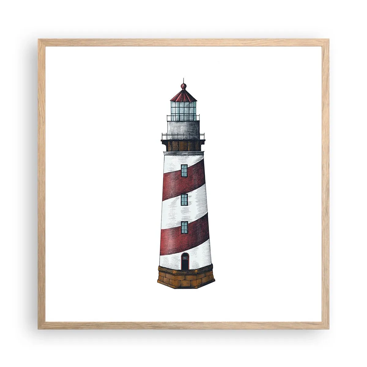 Poszter világos tölgy keretben - Mindig résen - 60x60 cm