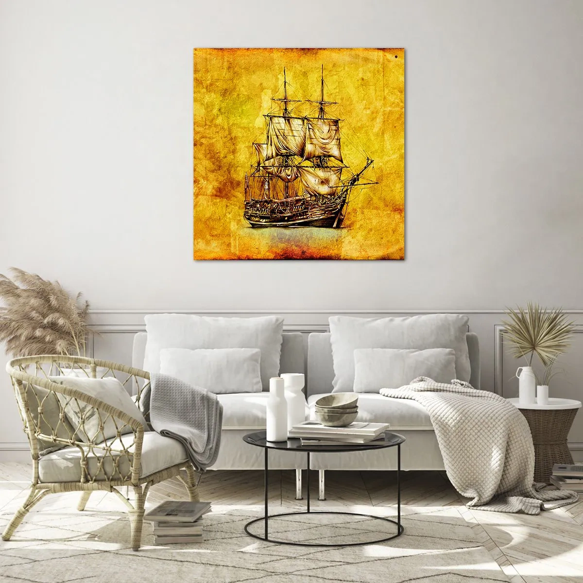 Üveg kép - Irány Tortuga! - 70x70 cm