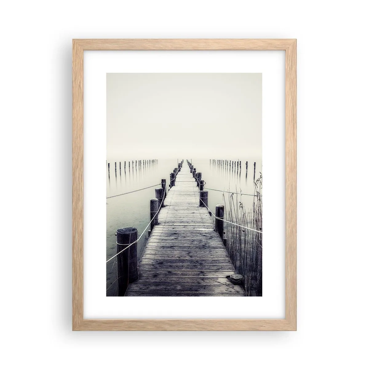 Poszter világos tölgy keretben - Merülj el a békében - 30x40 cm