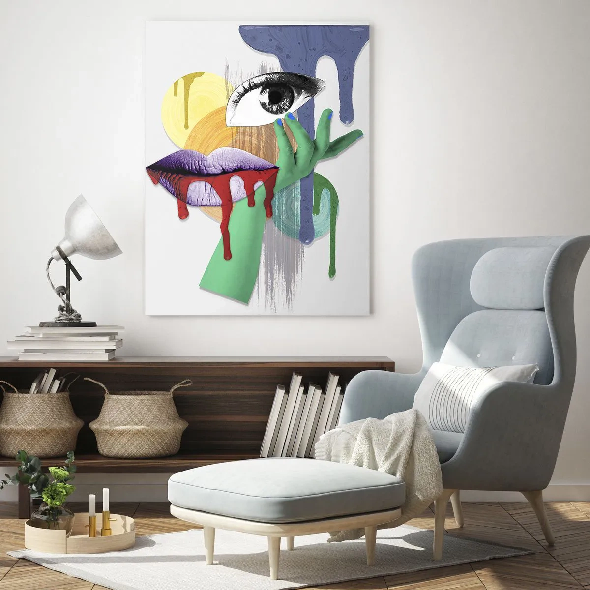 Üveg kép - Dekonstruált portré - 70x100 cm