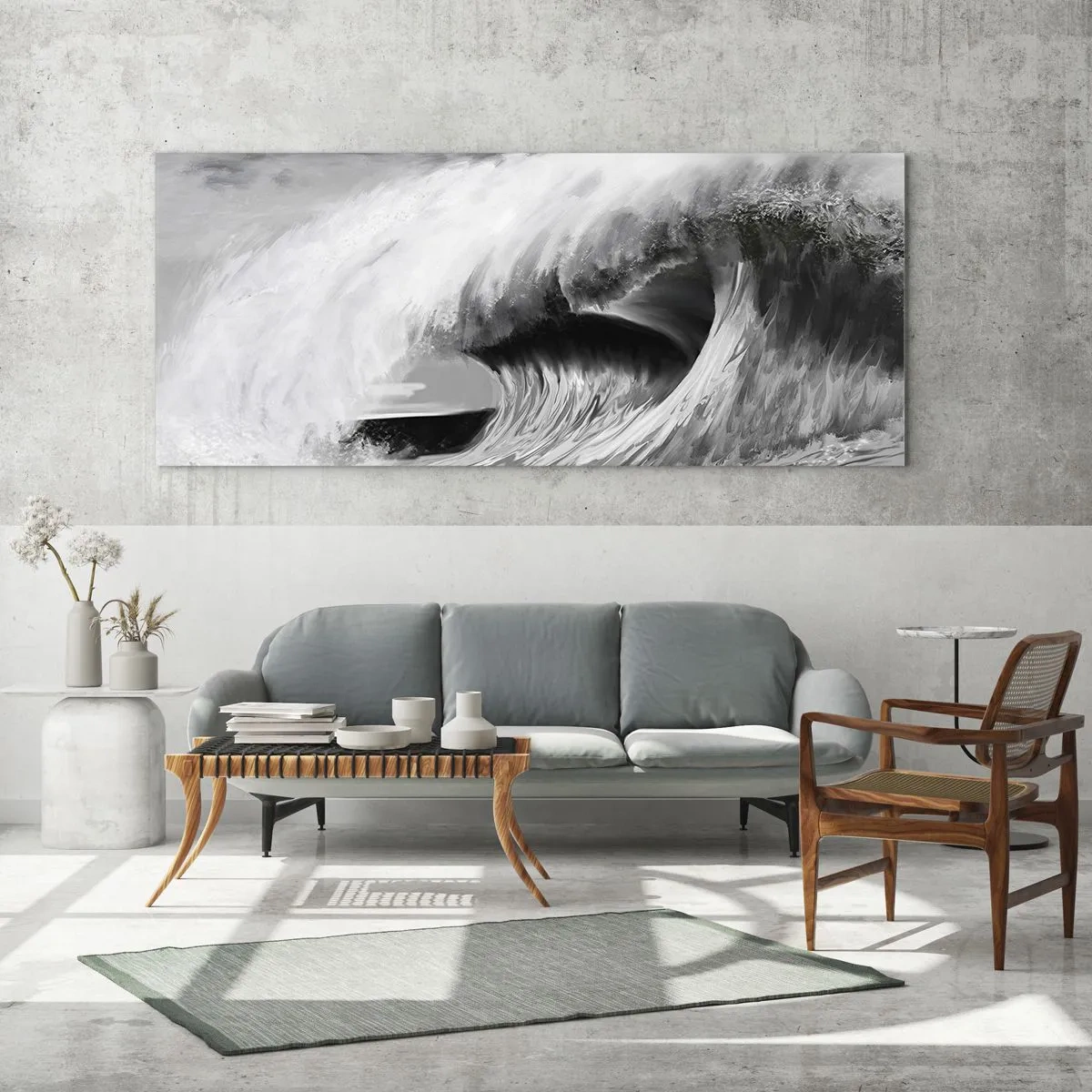 Üveg kép - Az óceán haragja - 140x50 cm