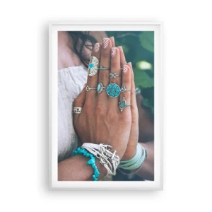 Poszter fekete keretben - Üdvözöljük a lét középpontjában - 61x91 cm